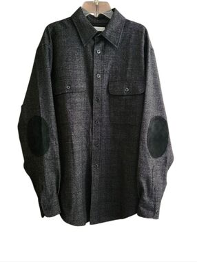 Turnbury Wool Plaid Button-Down Shirt with Elbow Patches